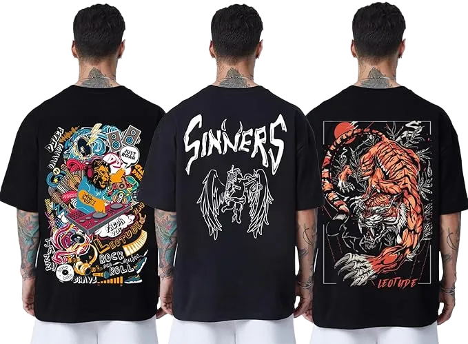 LEOTUDE Oversized T-shirt Combo