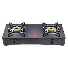 Prestige IRIS Toughened Glass-Top 2 Brass Burner LPG Gas Stove