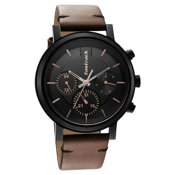 Fastrack Tick Tock Black Dial Watch