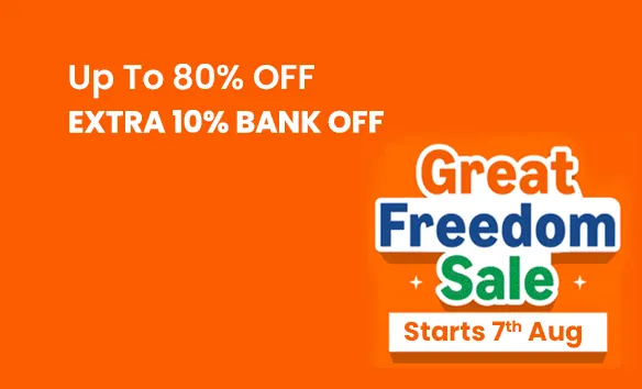 Great Freedom Sale Starts Tonight - Up To 80% + Extra 10% bank OFF