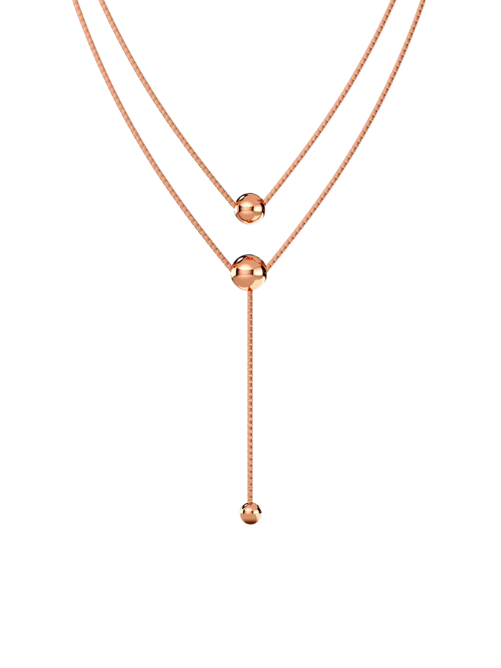 Rose Gold Terrific Trio Necklace