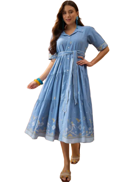 Sangria A-Line Midi Tiered Dress