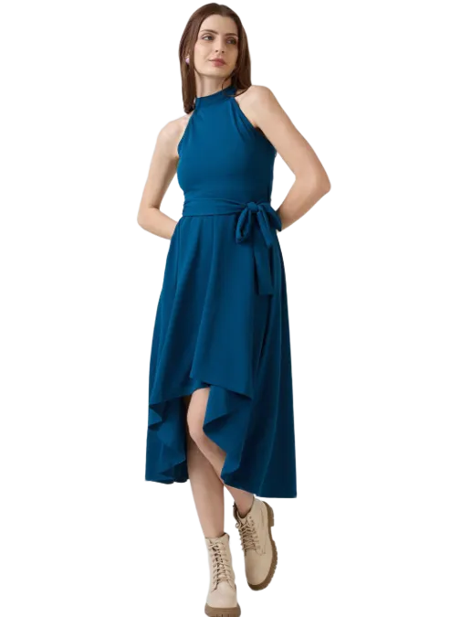 SZN Halter Neck Fit & Flare Dress