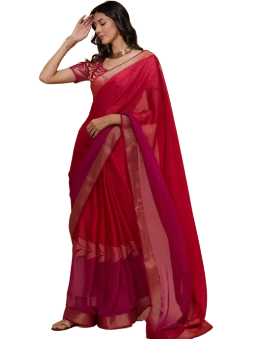 All About You Pink Floral Saree