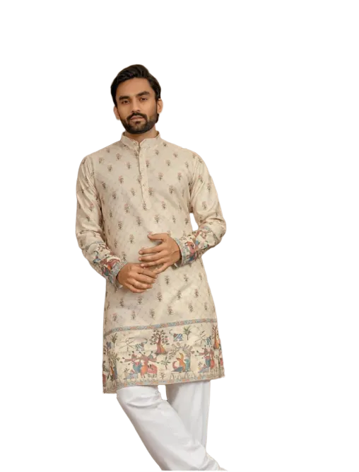 Floral Print Cotton Straight Kurta