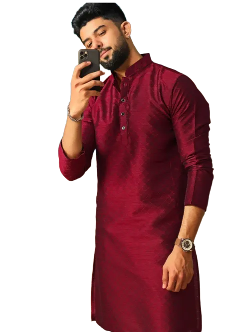 Koshin Men Art Silk Kurta Pyjama Set