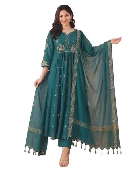 TEXSTILE Women Embroidered Kurta Suit Set