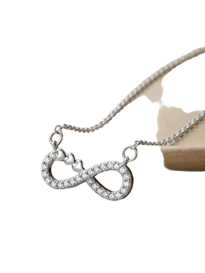 Silver Infinity Heart Necklace