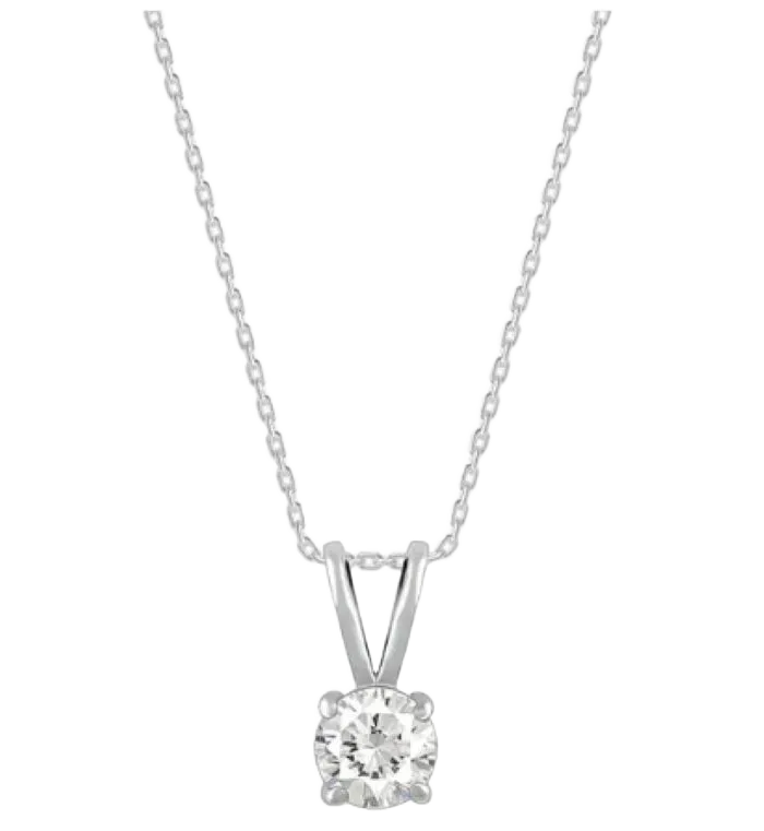 Silver Zircon Pendent With Chain